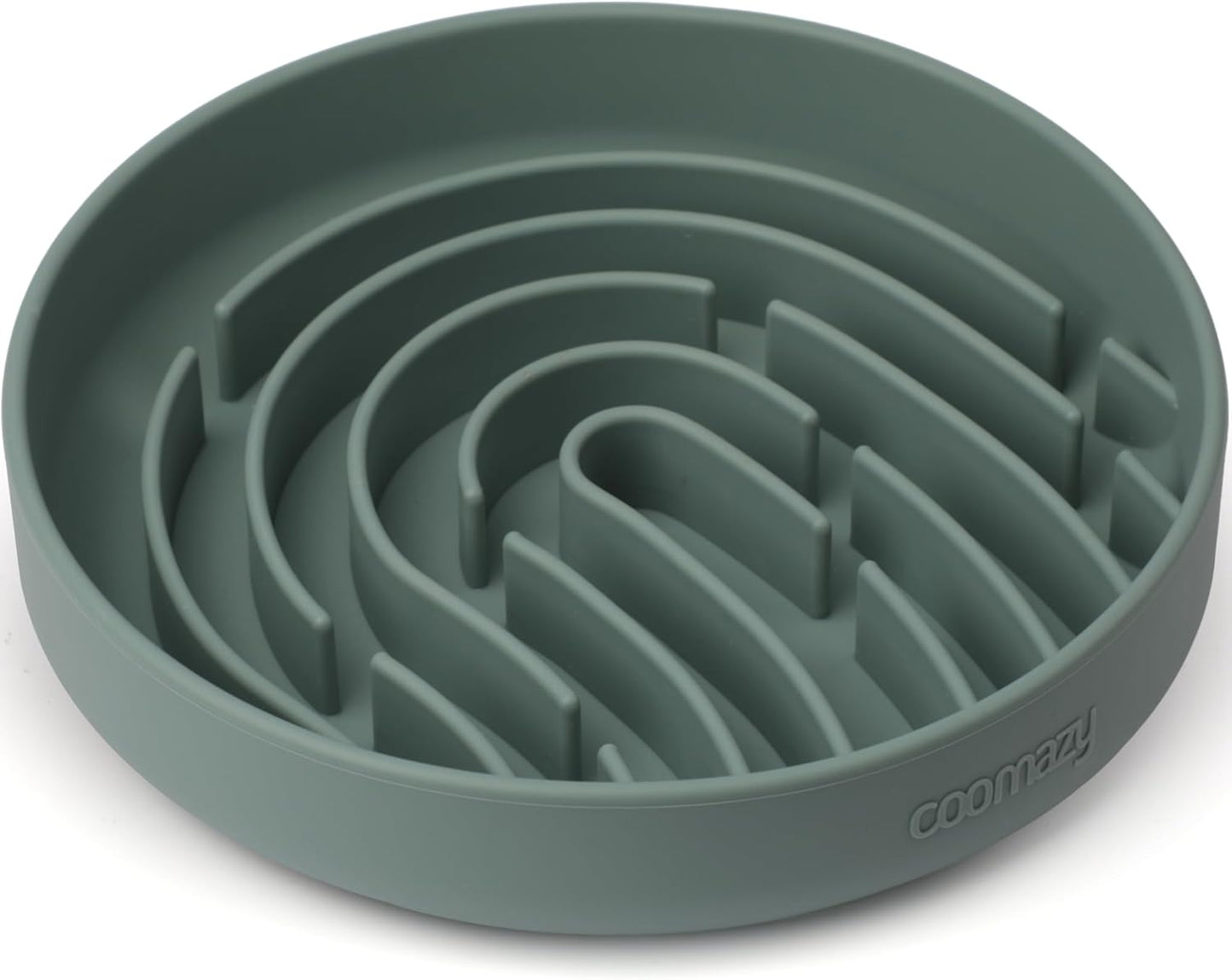 Coomazy Large Silicone Slow Feeder Dog Bowls, Interactive Puzzle Toy for Pets Food Training, Keeps Dogs Busy, Prevents Puppy Overeating (Dark Green, Large: 3.2Cup)