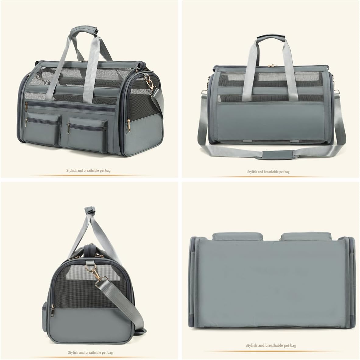 Cat Carrier Bag,Soft Sided Ventilated Pet Carrier for Small Dog Airline Approved Travel Puppy Carrier with Breathable Mesh, Foldable Portable for Outdoor Car