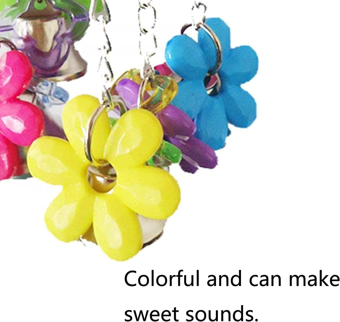 bird String Ball Toy Parrot Pet Cage Toy Chew Bite with Hanging Swing Bell for Small Parakeet African Grey Cockatiel Cockatoo Finch Canary Cage Accessories …