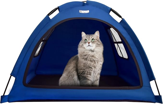 Navy Blue Small Cat & Dog Outdoor House Tent - Waterproof, Washable & Multipurpose - Ideal for Cats, Dogs & Bunnies