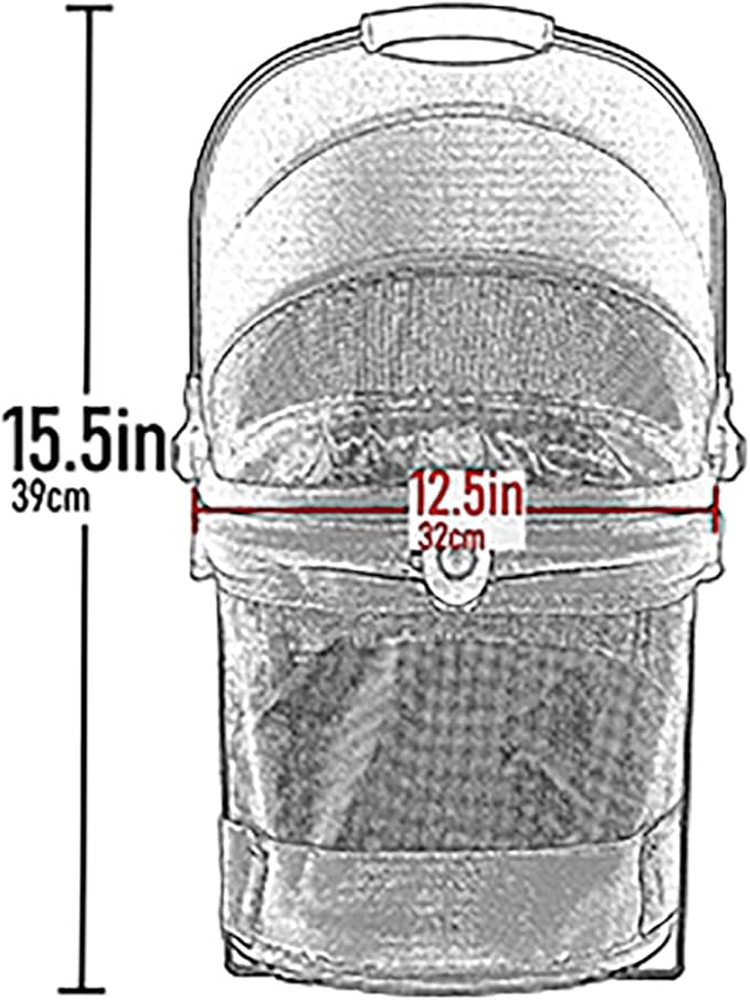 Pet Gear No-Zip View 360 Ultra Lite Pet Safety Carrier & Car Seat for Small Dogs & Cats Push Button Entry, 15", Onyx