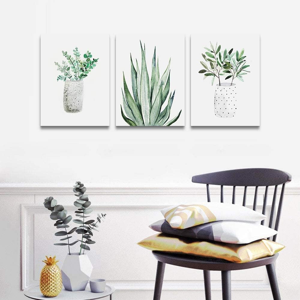 Farmhouse Wall Art Painting For Dining Room Bathroom Abstract Canvas Art Family Wall Decor For Bedroom Kitchen Wall Decoration Living Room Decor Green Leaf Pictures Artwork For Home Walls 3 Piece