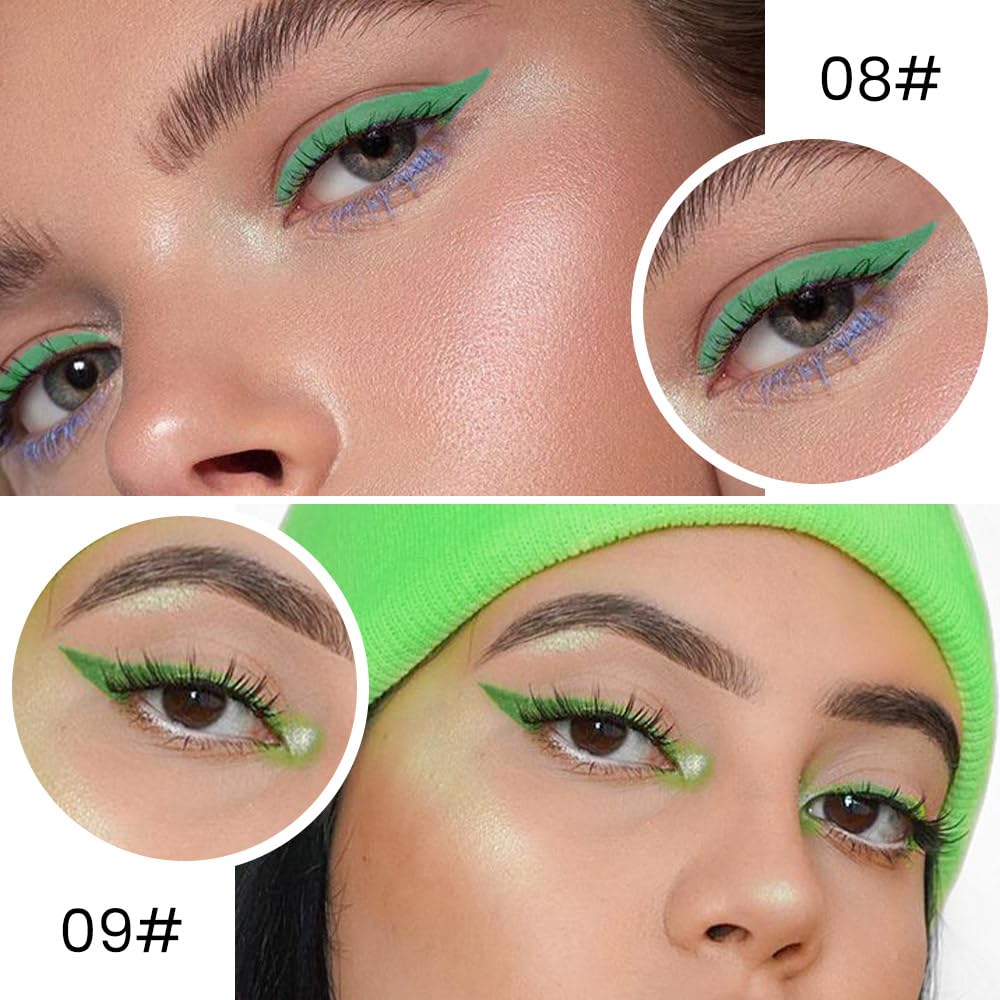evpct 2Pcs Pale Nuetral Green Gel Eyeliner Pencils, Green Eye Liners Shadow Set for Halloween Goth Makeup, Creamy Eyeliner Crayon Waterproof Smudge Proof Easy Apply, delineador de ojos contra el agua