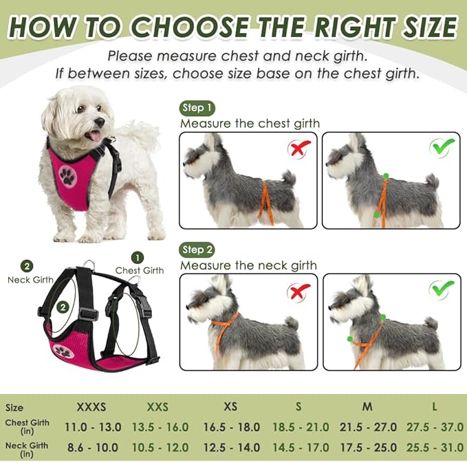 SlowTon Dog Seat Belt Harness for Car, Dog Car Harness Adjustable Mesh Breathable & Dog Seatbelt Safety Tether with Elastic Bungee for Small Medium Large Pets(Fuchsia, Double Clip, S)