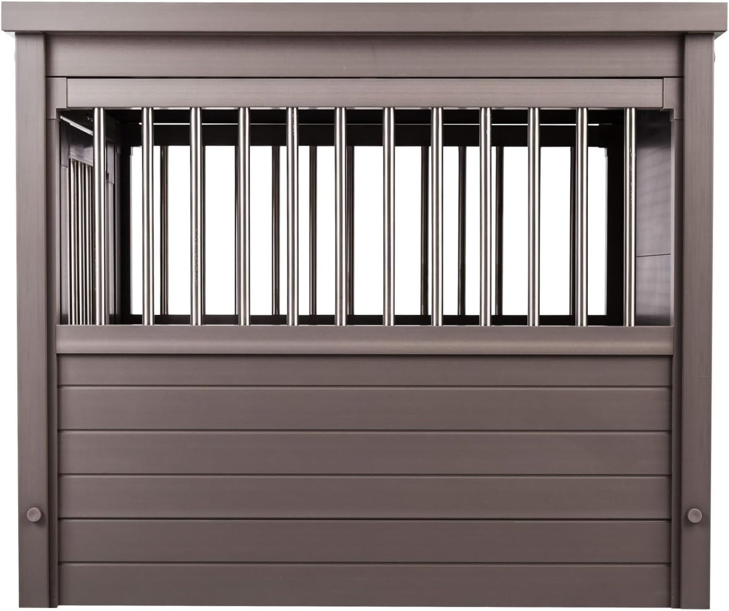 New Age Pet ECOFLEX Dog Crate End Table - Furniture-Style Pet Crate for Crate Trained Dogs - Stainless Steel Tubing & a Latched Closure - 10 Year Manufacturer's Warranty, Medium