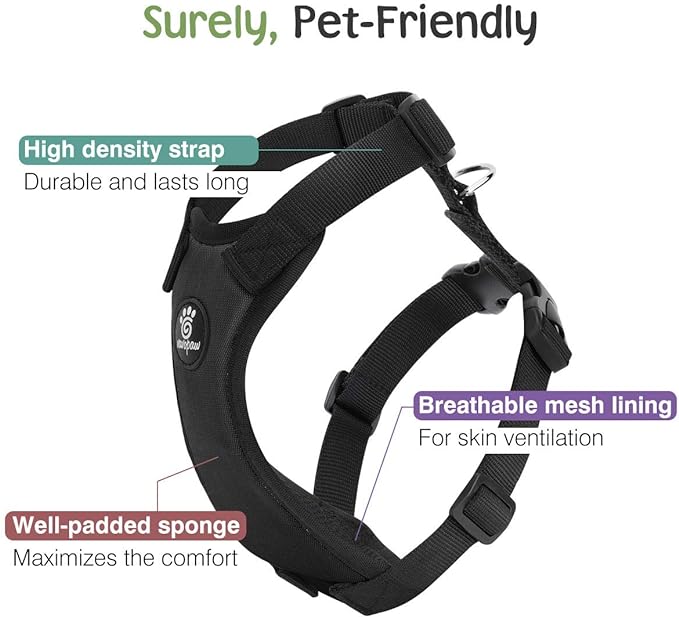 Dog Seat Belt, Safety Vest Dog Car Harness with Adjustable Buckle Dog Seat Belt for Vehicle Nylon Pet Safety Seat Belts Heavy Duty(XL, Black)