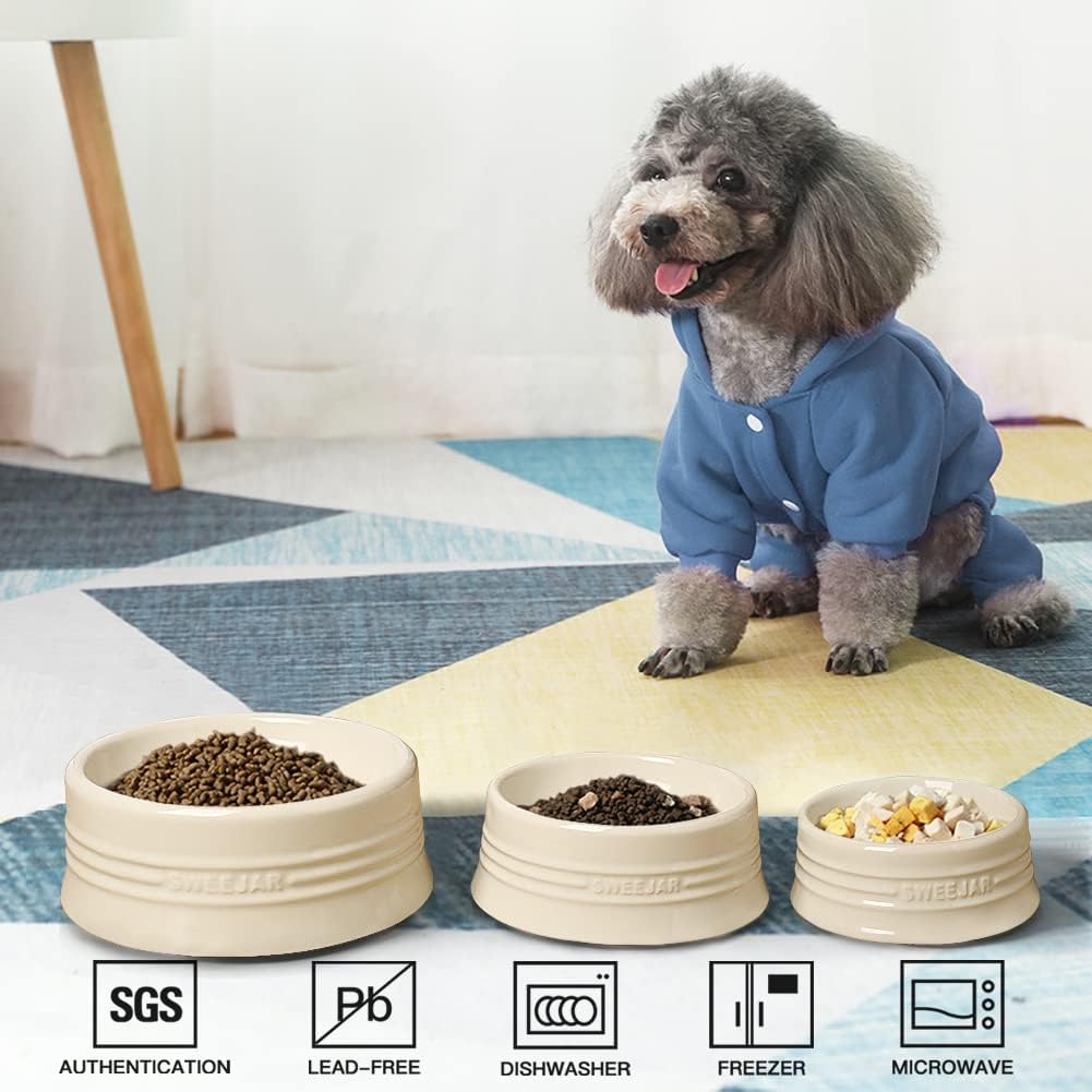 SWEEJAR Gradient Dog Bowl, Ceramic Dog Food Dish for Puppy and Large Dog, Porcelain Pet Bowl for Food and Water (Medium (18oz), Black)