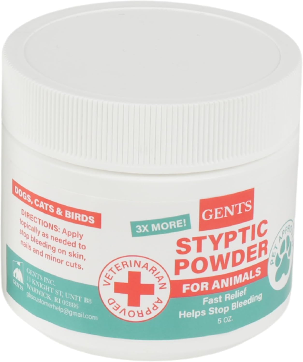 G.B.S 5 oz Styptic Powder for Dogs, Cats & Birds – Quick Blood Clotting for Nail Clipping, Minor Cuts, Tail Docking & Wing Clipping – Pet First Aid Hemostatic Powder with Sealed Top & Scoop (3)
