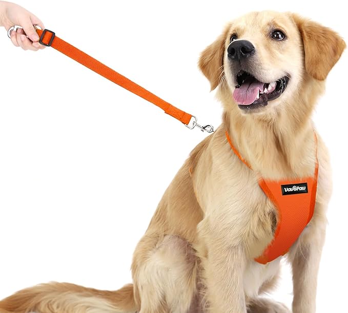 Dog Seat Belt, Safety Vest Dog Car Harness with Adjustable Buckle Dog Seat Belt for Vehicle Nylon Pet Safety Seat Belts Heavy Duty(S, Orange)