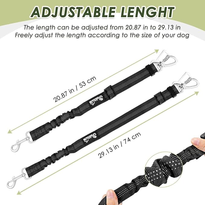 SlowTon Dog Seat Belt Harness for Car, Dog Car Harness Adjustable Mesh Breathable & Dog Seatbelt Safety Tether with Elastic Bungee for Small Medium Large Pets(Blue, Double Clip, XS)