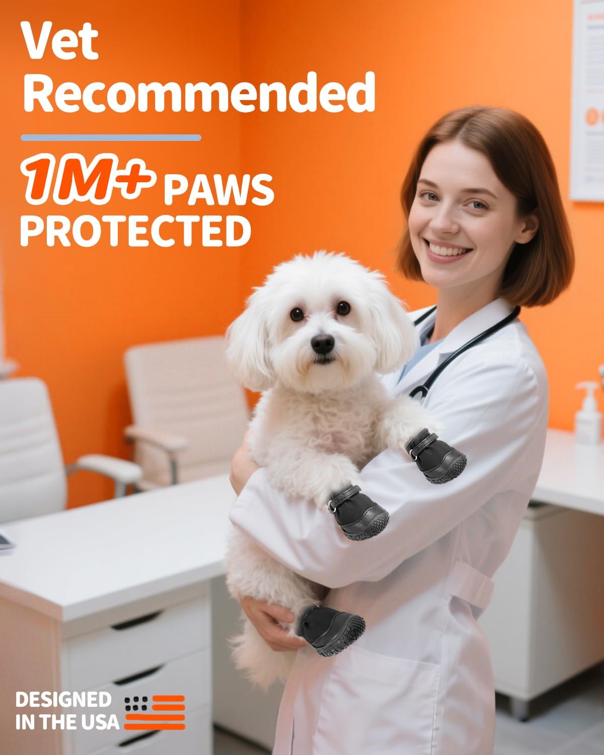 Dog Shoes for Small Dogs, Double Binding Straps Puppy Boots & Paw Protectors for Summer Hot Pavement, Winter Snow Dog Booties with Anti-Slip Rubber Soles for Beach Hardwood Floor Black Size 1