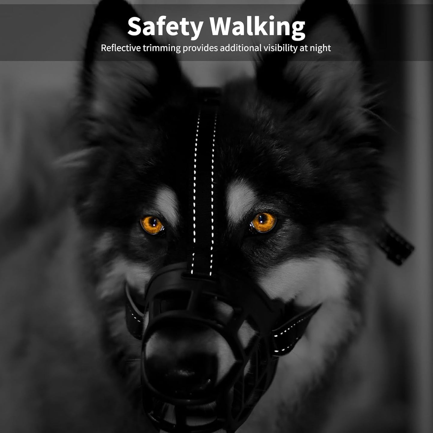 BARKLESS Dog Muzzle, Soft Basket Silicone Muzzle for Dogs to Prevent Biting and Chewing, Breathable Cage Mouth Cover for Training, Allows Drinking and Panting, Used with Collar