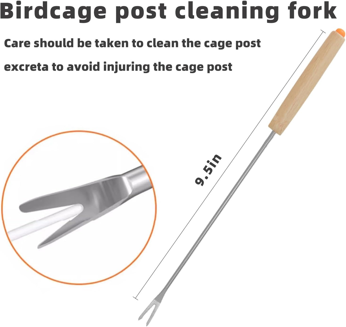 5 PCE Set Bird Cage Cleaner Stainless Steel Poop Remover Bird Cage Accessories Parakeet Items Small Animal Cage Cleaning