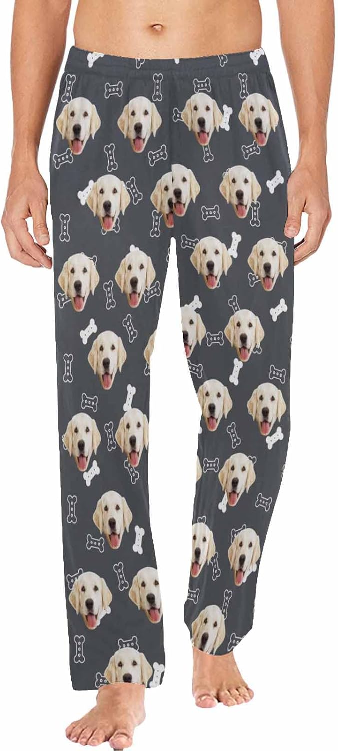 MyPupSocks Customized Face Pajamas Pants Photo Pajama Bottoms for Men S-XXL