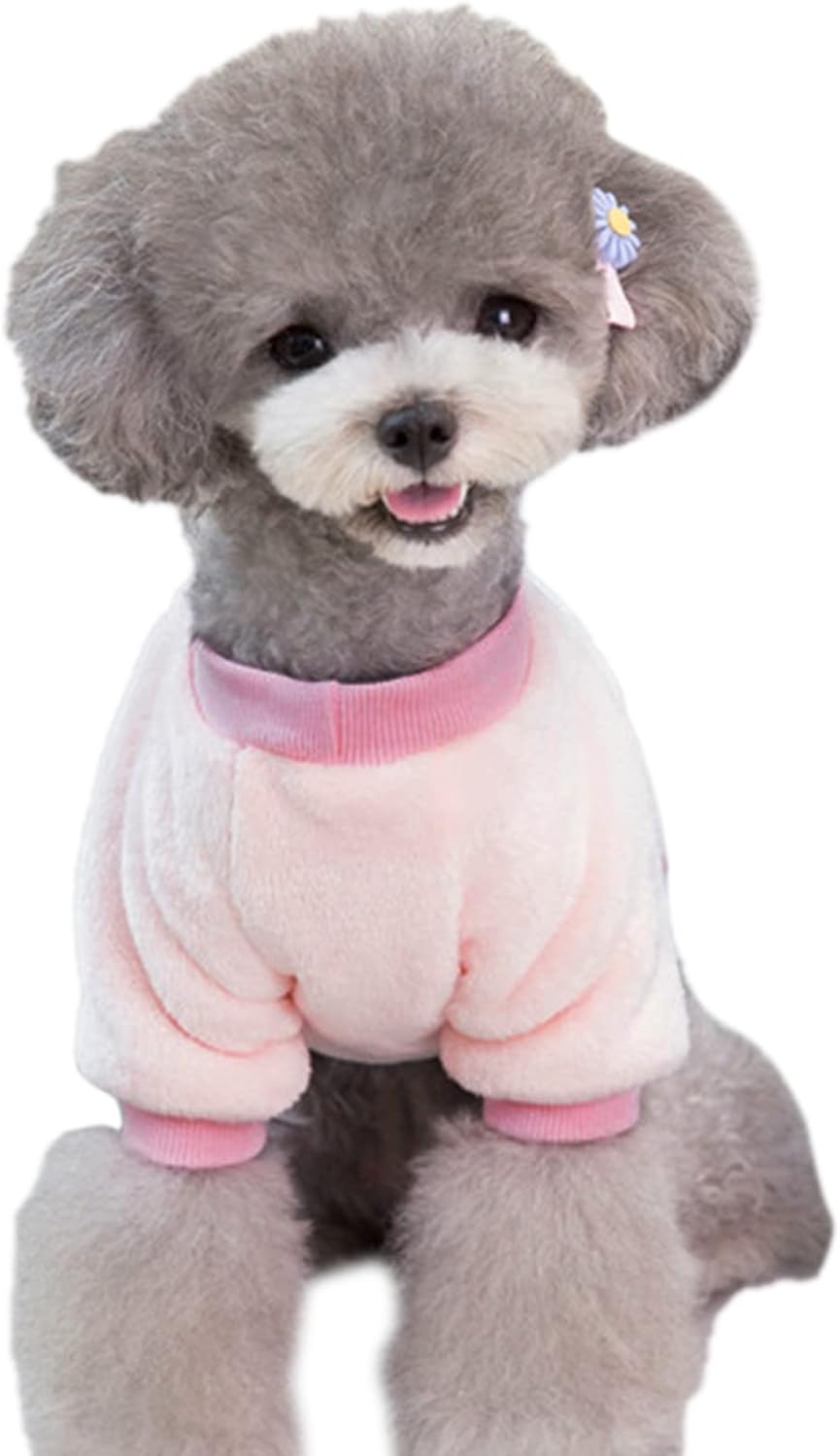 Jecikelon Pet Dog Clothes Dog Sweater Soft Thickening Warm Pup Dogs Shirt Winter Puppy Sweater for Dogs (Z01-Pink, Medium)