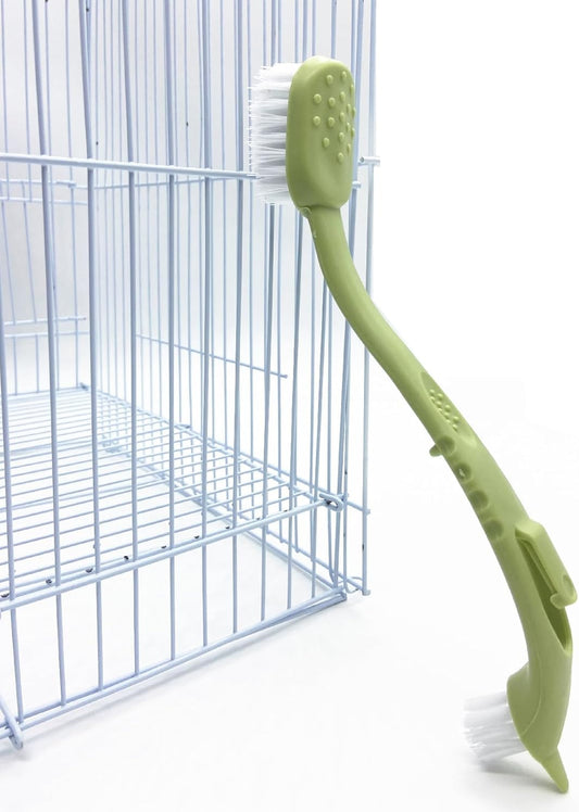 Bird Cage Cleaning Brush with Long Ergonomic Handle - Durable Bristlesfor Cleaning Parrot Cages, Kennels, and Perches,Removes Poop and Keeps Bird Cages Fresh,Essential Bird Cage Accessory