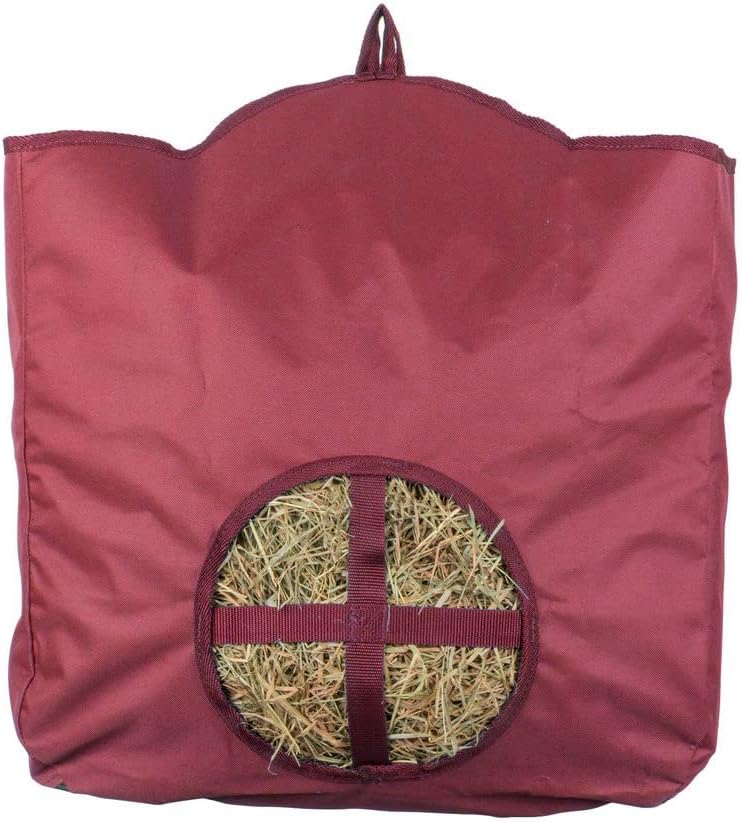 Dura-Tech Nylon Hay Bag for Horses | Color Burgundy | Enhances Digestion with Slow Consumption | Minimizes Hay Waste | Extremely Durable 600 Denier PVC Construction