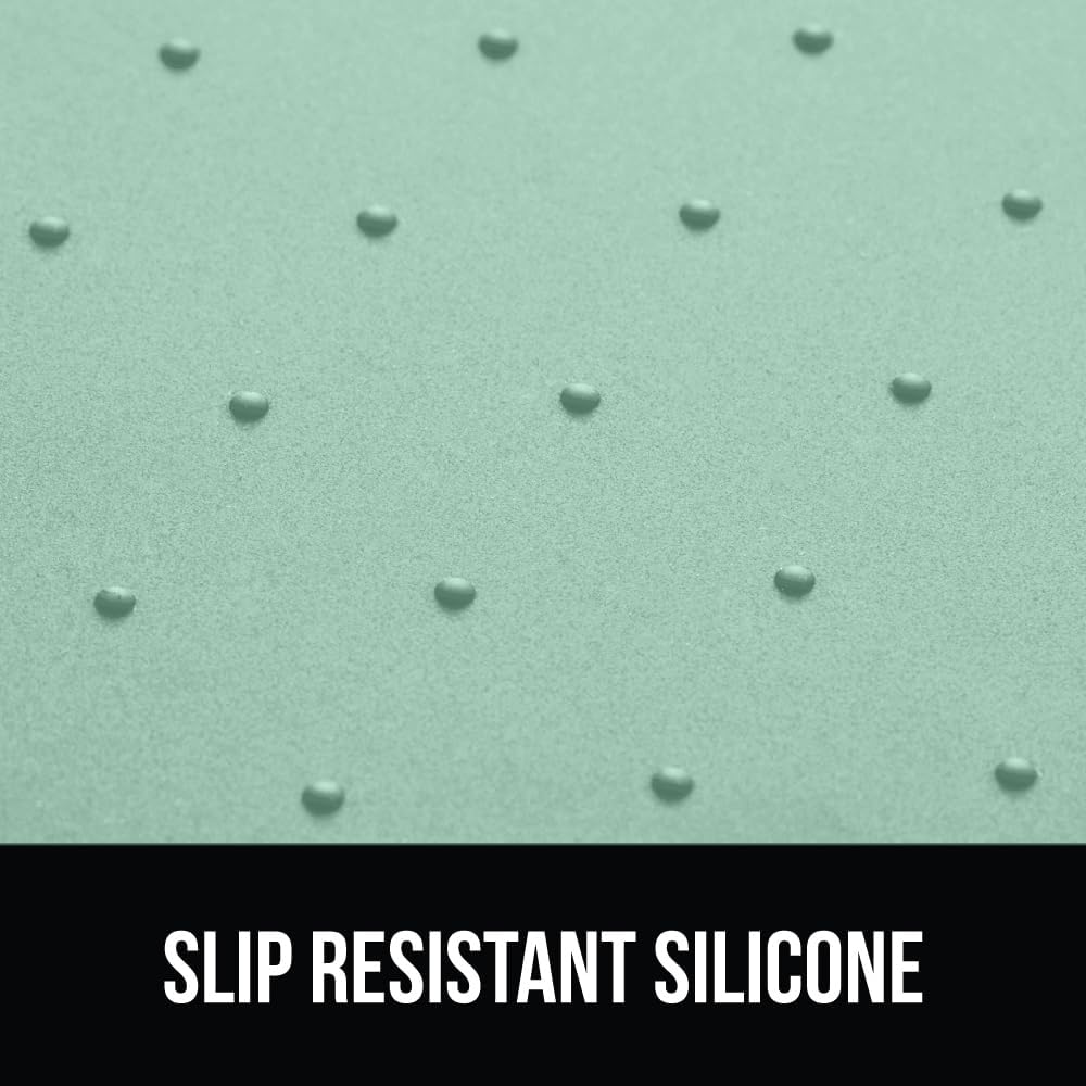 GORILLA GRIP 100% Waterproof Raised Edge BPA Free Silicone Pet Feeding Mat, Dog Cat Food Mats Contain Spills Protects Floors, Placemats for Cats and Dogs Water Bowl, Pets Accessories 23x15 Mint