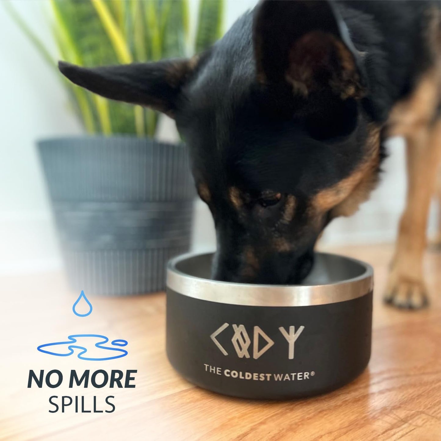 Coldest Dog Bowl - Anti Rust Metal & Non Slip Dog Bowls Large, Spill Proof Heavy Duty 3 Layers Insulated Dog Bowl - Food and Water Bowl for Dogs, Cats & Pets, Dishwasher Safe (42 oz, Carrara Marble)