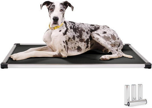 K9 Ballistics Chew Proof Armored Padded Dog Crate Bed, Virtually Indestructible, Legs Included (Obsidian Black, Large (41" L x 27" W x 5" H))