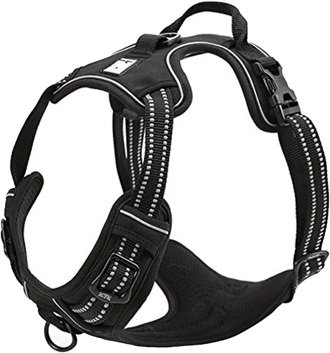 TRUE LOVE Truelove Adjustable No-Pull Dog Harness Reflective Pup Vest Harnesses Comfortable Control Brilliant Colors TLH5651(Black,S)