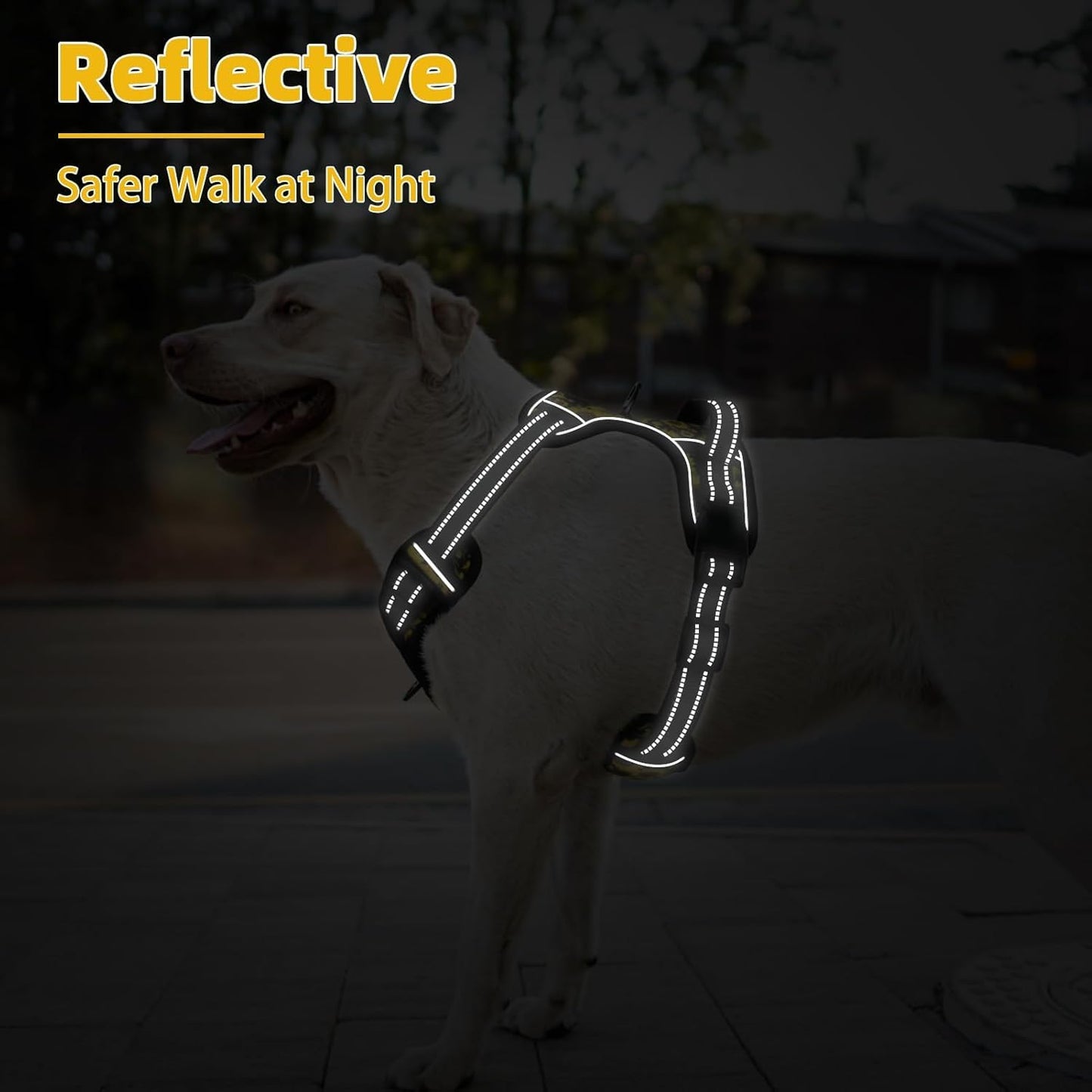 PUPTECK No Pull Dog Harness Small Sized, Adjustable Reflective Dog Harness with Handle Easy Control, Comfortable Soft Padded Pet Vest Harness for Small Dogs, Sunflower S