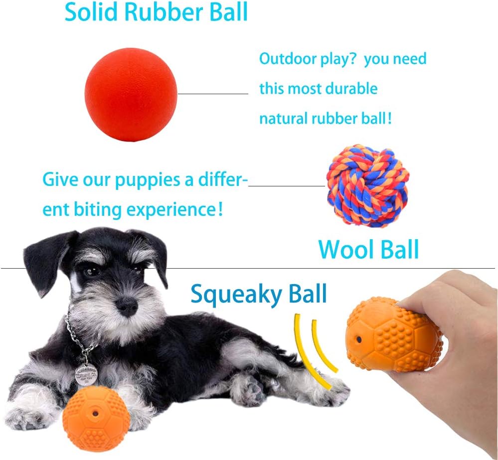 5 Different Functions Interactive Dog Toys for Puppies, Puppy Puzzle Toys for Small Dogs, Dog Balls for Small Dogs, Treat Dispensing Dog Toys, Squeaky Ball, Small Breed
