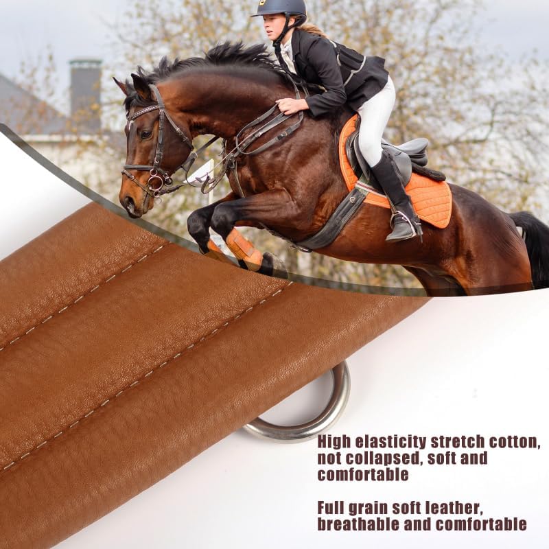 Jeereal English Dressage Girths,Breathable Horse Girth for English Saddle,Premium Equestrean Gear,Made Genuine Leather