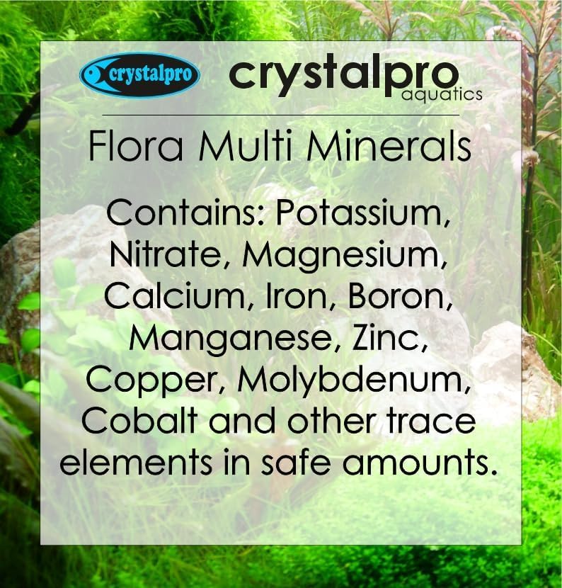 Flora Multi Minerals All in One Aquarium Plant Fertilizer - for Fast Growing Healthy Plants - Plant Food for Root and Leaf Growth- Safe for All Freshwater Livings 4.2 Oz