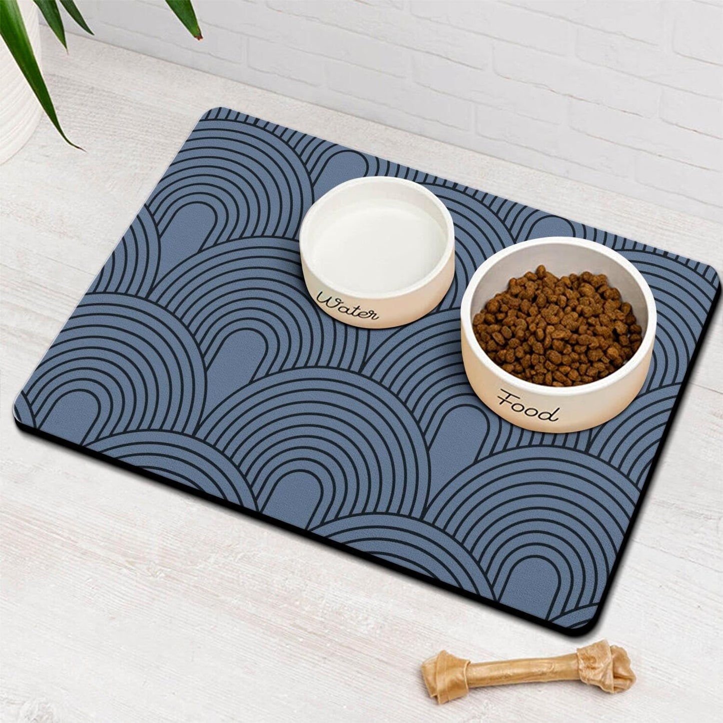 Dog Food Mats for Floors Absorbent, Pet Cat Food Mat - Quick Dry Dog Bowl Mats for Food and Water, Eco-Friendly Boho Pet Supplies