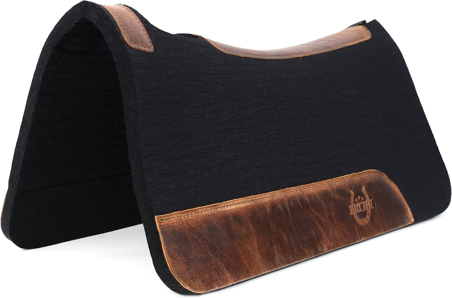 BLACK HOOF Blackhoof Steam Pressed Merino Wool Felt Contoured Pad (31" Length and 32" Width), Saddle pad for Horses