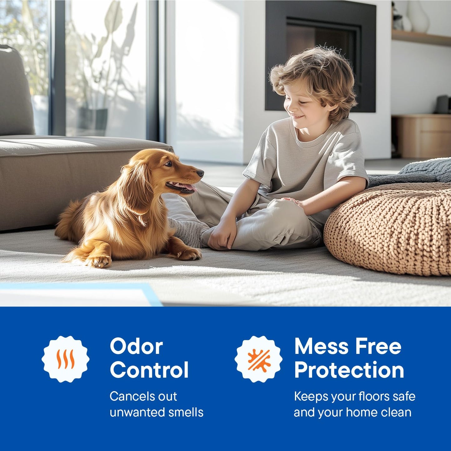 Puppy Pads Pet Pee Pads 23"x36" [200-Count] Pet Training Disposable Pads, Medium Breed Pad, Leak-Proof, Bulk Case Pack - for Cocker Spaniels, Beagles, French Bulldogs, Heavy Duty Surface Protector