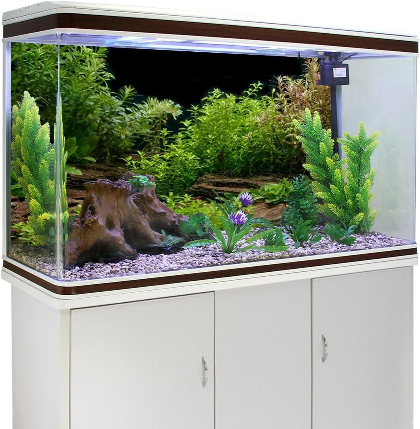 AWERT Aquarium Background River Bed & Lake Aquatic Plant Fish Tank Background Vinyl 48x24 inches