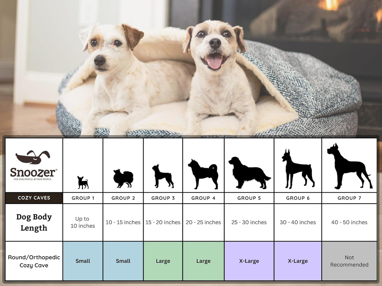 Snoozer Luxury Cozy Cave Dog Bed - Indoor Dog Bed with Cover Cave, Covered Calming Burrow for Small & Medium Sized Pets with Blanket Attached, Enclosed, Washable - Large, Hot Fudge