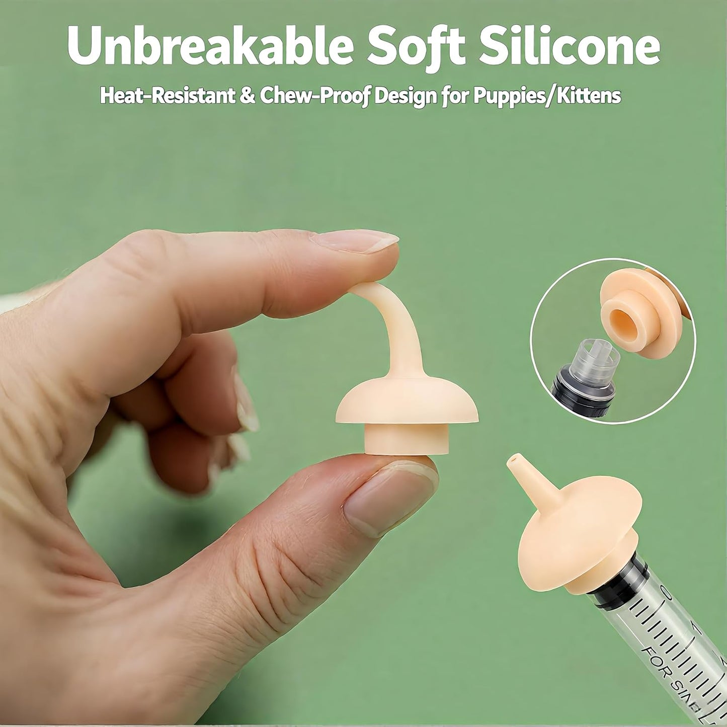 Pet Nursing Kit, Kitten Bottle Feeding Set with Nursing Nipples, Formula Dispenser, Liquid Syringe for Newborn Puppies and Kittens