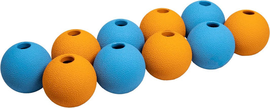Amazon Basics Dog Toys, Interactive Fetch Rubber Balls, (Pack of 10), 2.5 inch, Multi-Color Blue/Orange