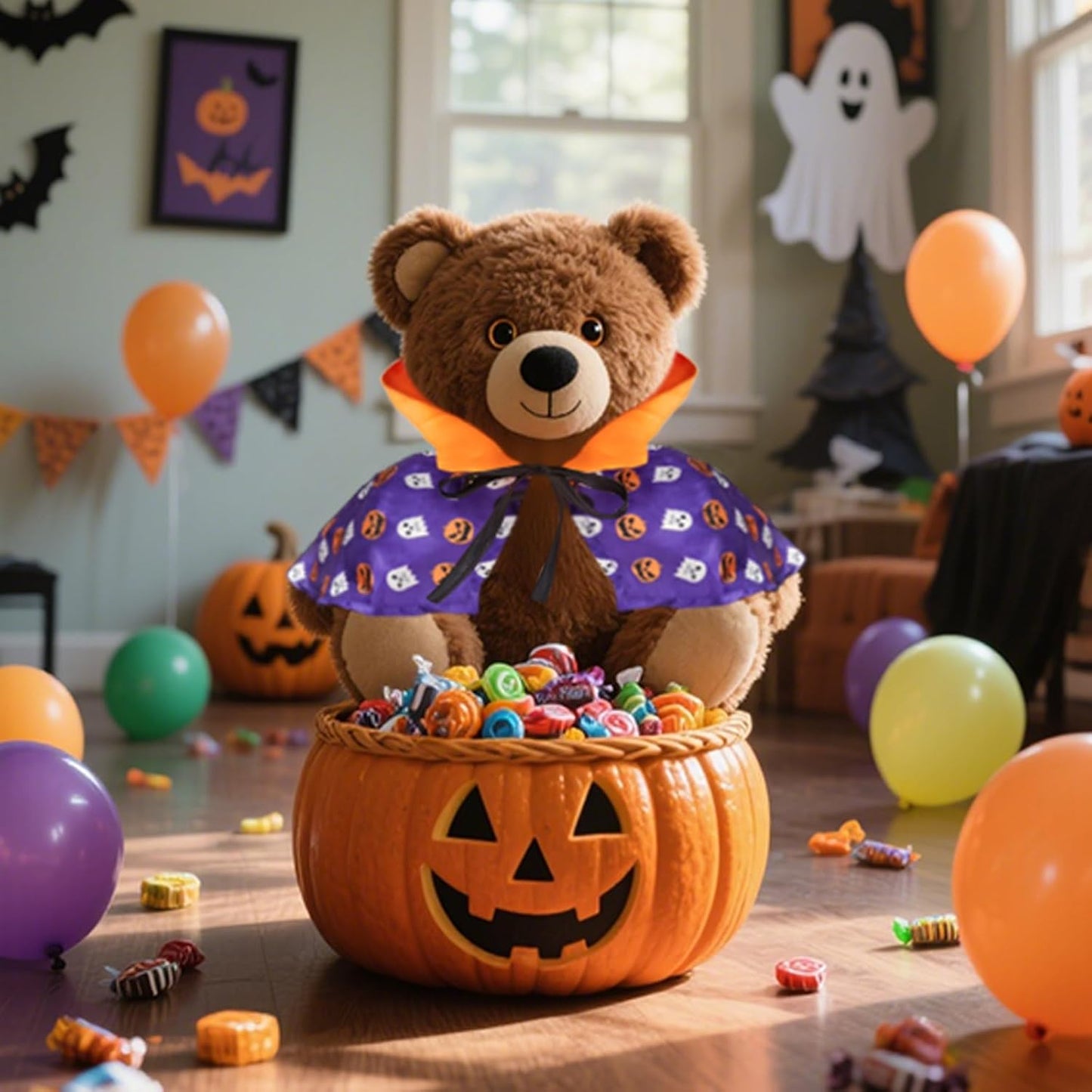 Enjoying Cat Halloween Costume, Pet Vampire Costume for Small Dogs Cats Rabbits, Kitty Pumpkin Cloak Outfit Party Halloween Cosplay