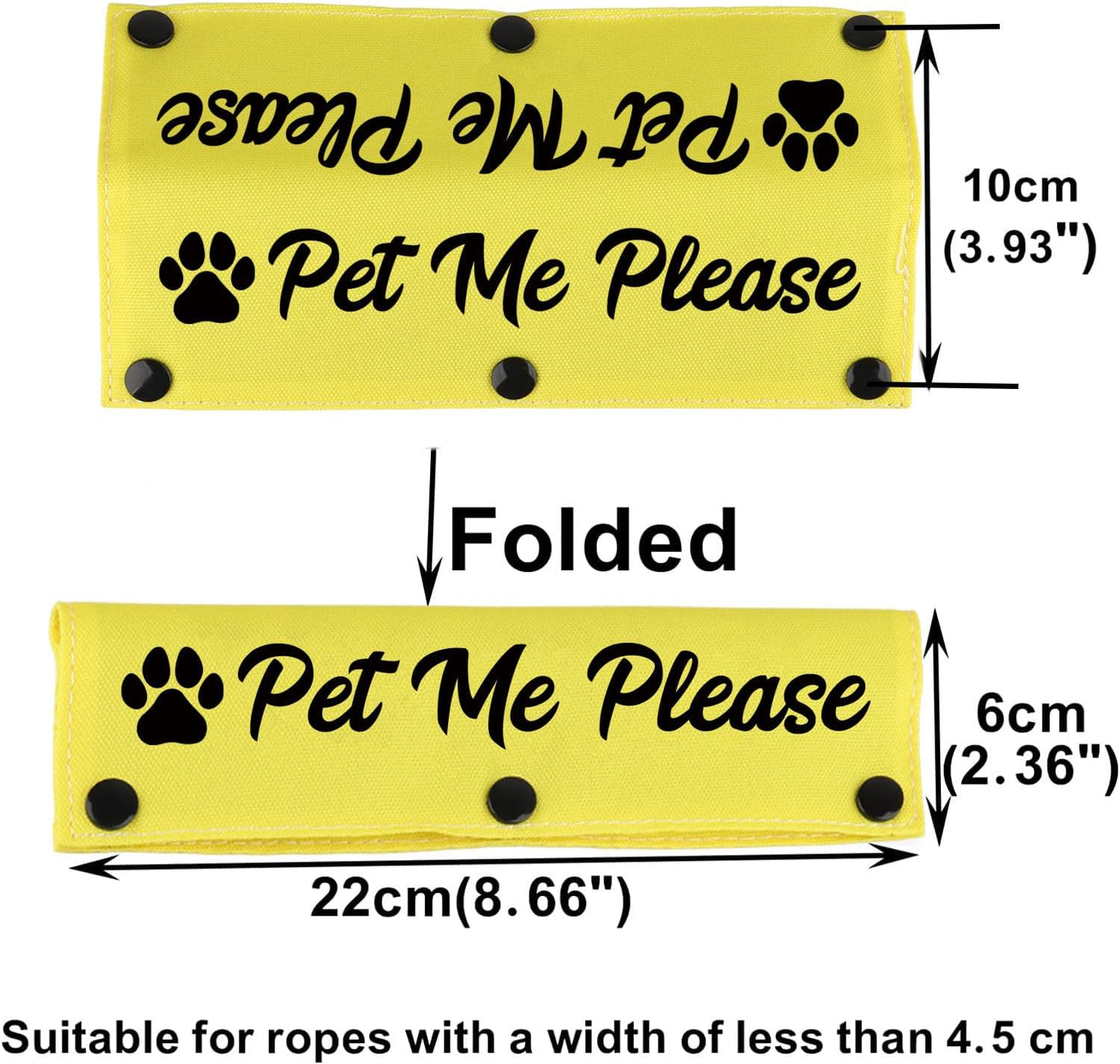 Funny Dog Leash Sleeve Pet Me Please Dog Leash Wrap Wrap Alert Hanging ID Patch Tag Pet Birthday Gift(Pet Me Please) (Pet Me Please-YE Sleeve)