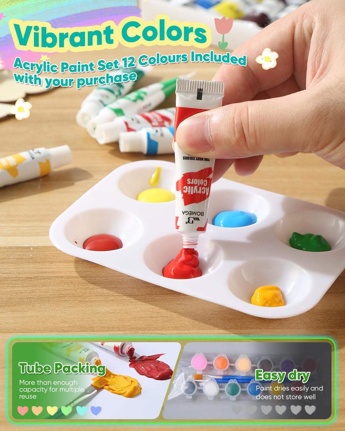 RGBDOT Kids Gardening Set Paint and Plant Stoneware Flower Growing Kit with 6 Pots and Gardening Tools Arts and Crafts for Kids Ages 8-12 Best Children’s Day Gift for Girls Boys Ages 5 6 7 8 9 10