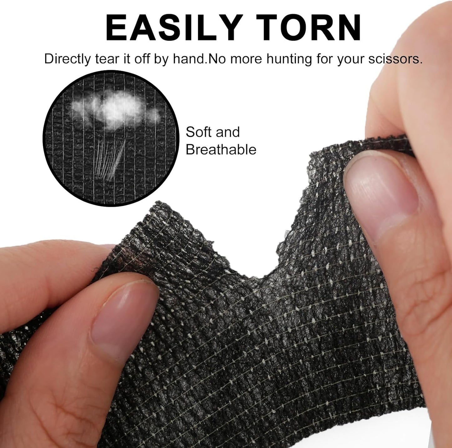 24 Pack Self Adhesive Bandage Wrap, 2” x 5 Yards Elastic Cohesive Bandage Wrap Black Athletic Tape Grip Tape for Ankle, Wrist Sprains, Sports Injuries & Pet First Aid | Medical Sports Tape