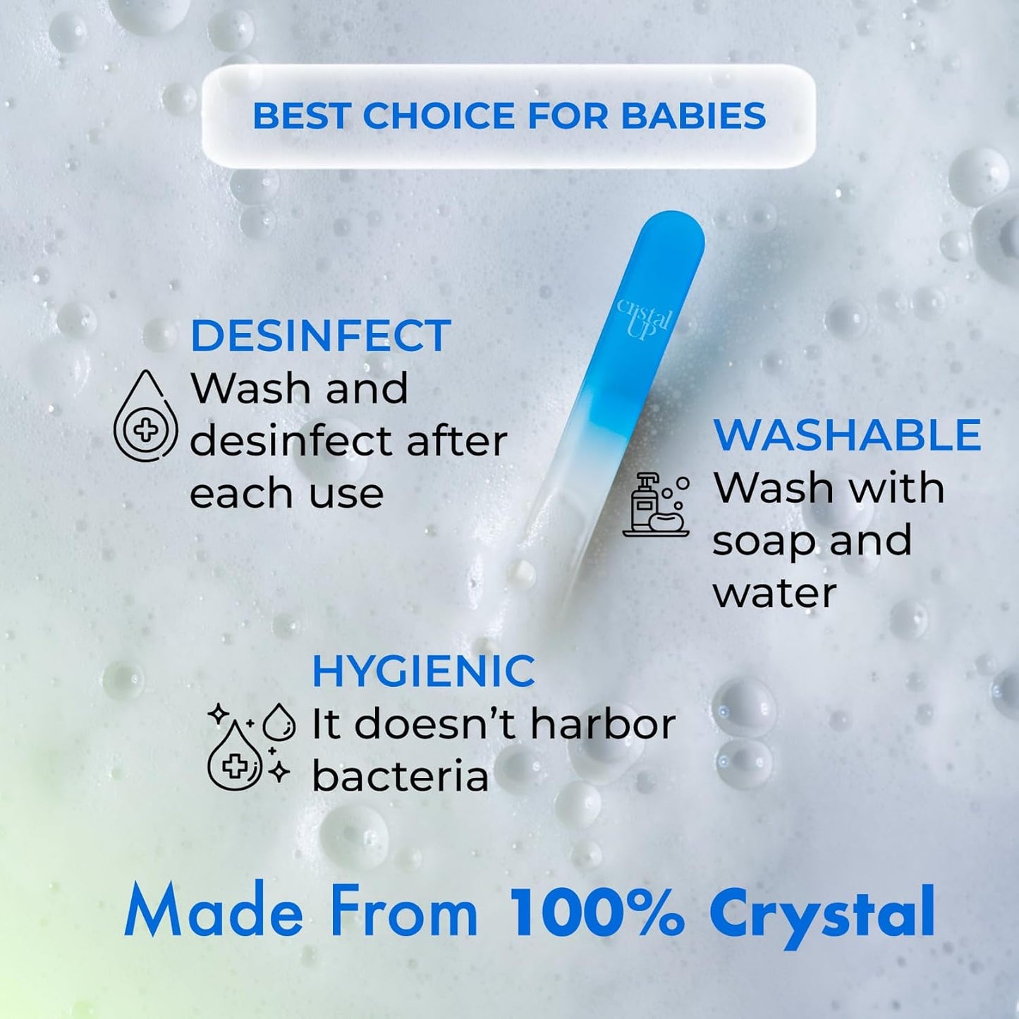 Crystal Baby Nail File 2 in, Gentle and Safe for Delicate Glass Nails File, Hygienic and Durable, Perfect for Newborns and Infants, Ideal for Stress Free Nail Trimming