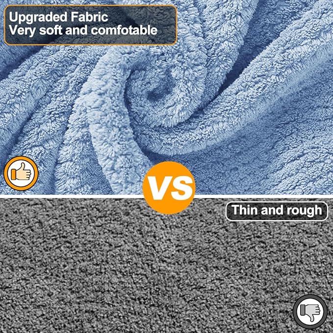 KOOGALSmall to Medium Size Dog Bathrobe, Quick Drying Super Absorbent Used for After Bathing, Warm Dog Towels, Adjustable Hoodies and Belts for Pet Dogs Bath Clothes Products(Blue Jacquard, XL)