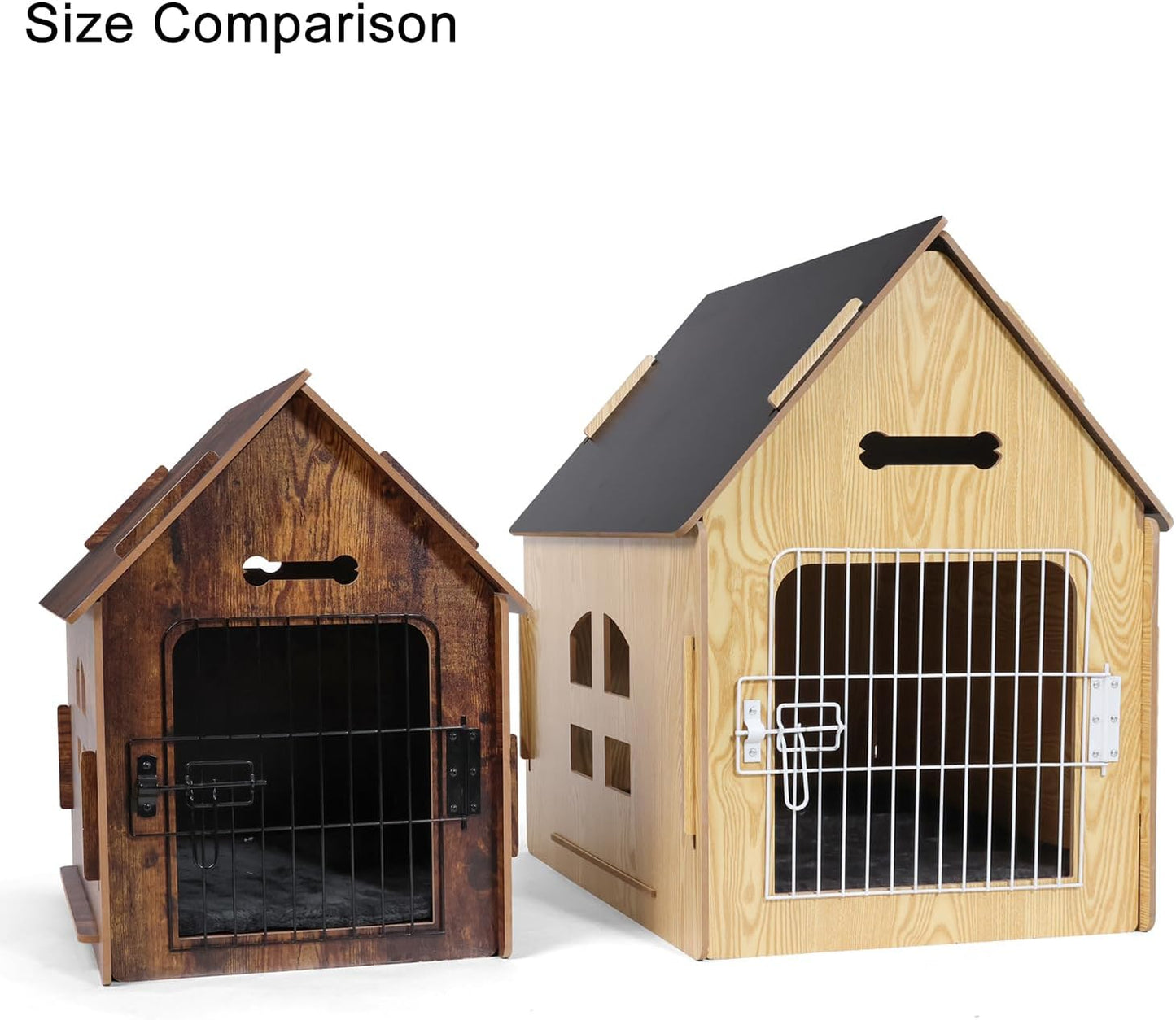 Dog House Indoor for Small Dogs or Cats, Cozy Wooden Design, Small Indoor Bed House, with Air Vents and Elevated Floor Warm Dog Cave (Large Color-2)