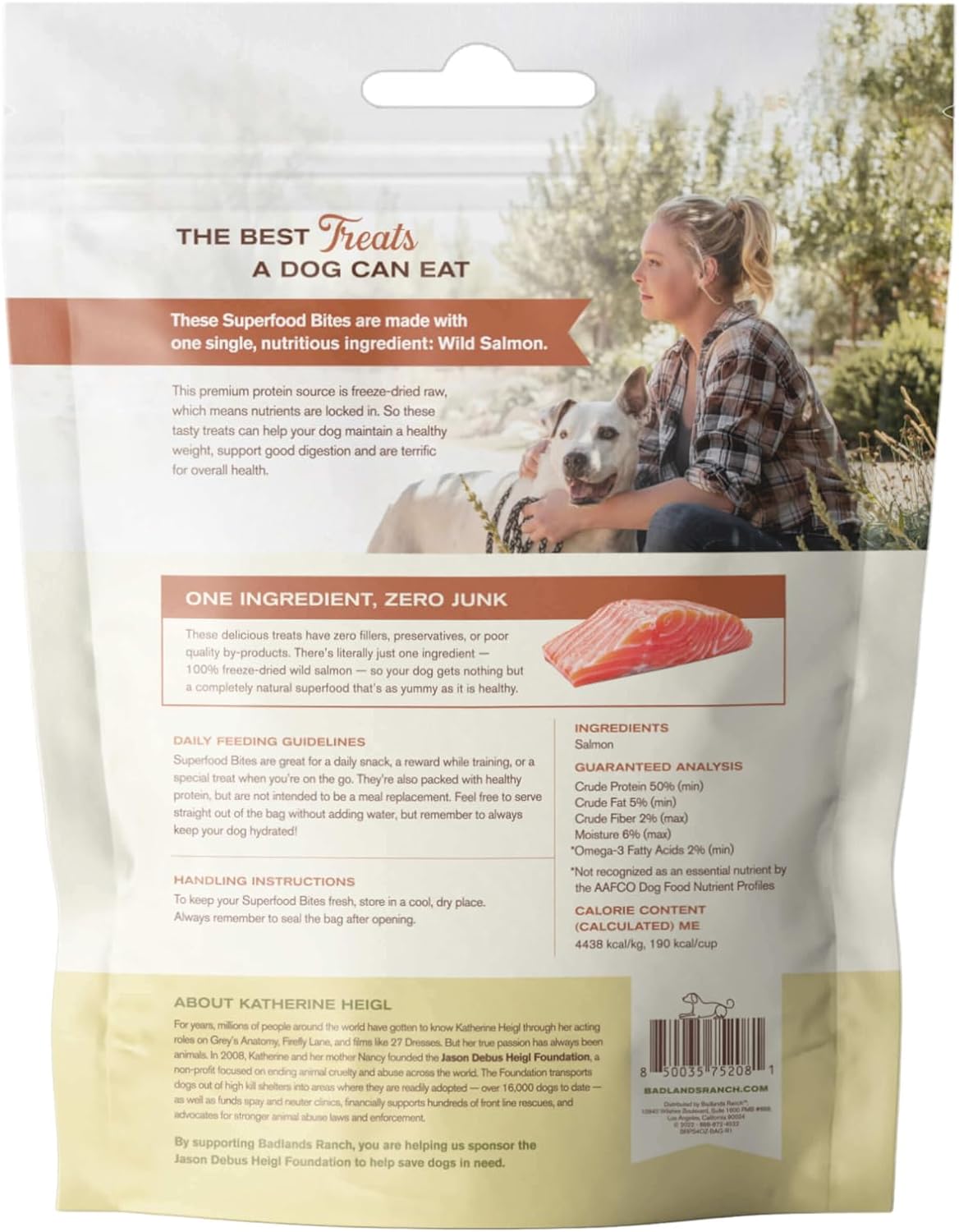 BADLANDS RANCH - Superfood Bite, Freeze-Dried Raw Dog Treats - Protein Rich, Train & Reward, Traceable Single Ingredient by Katherine Heigl (Wild Salmon)