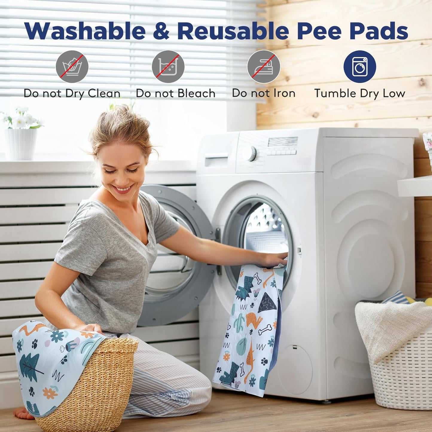 Washable Pee Pads for Dogs, 2 Pack Large 41"x41" Super Absorbent Reusable Pads for Dog Training Pads, 100% Waterproof Non-Slip Pee Pads Whelping Pads Dog Playpen Pads Crate Mat Bed Pads Dog Products