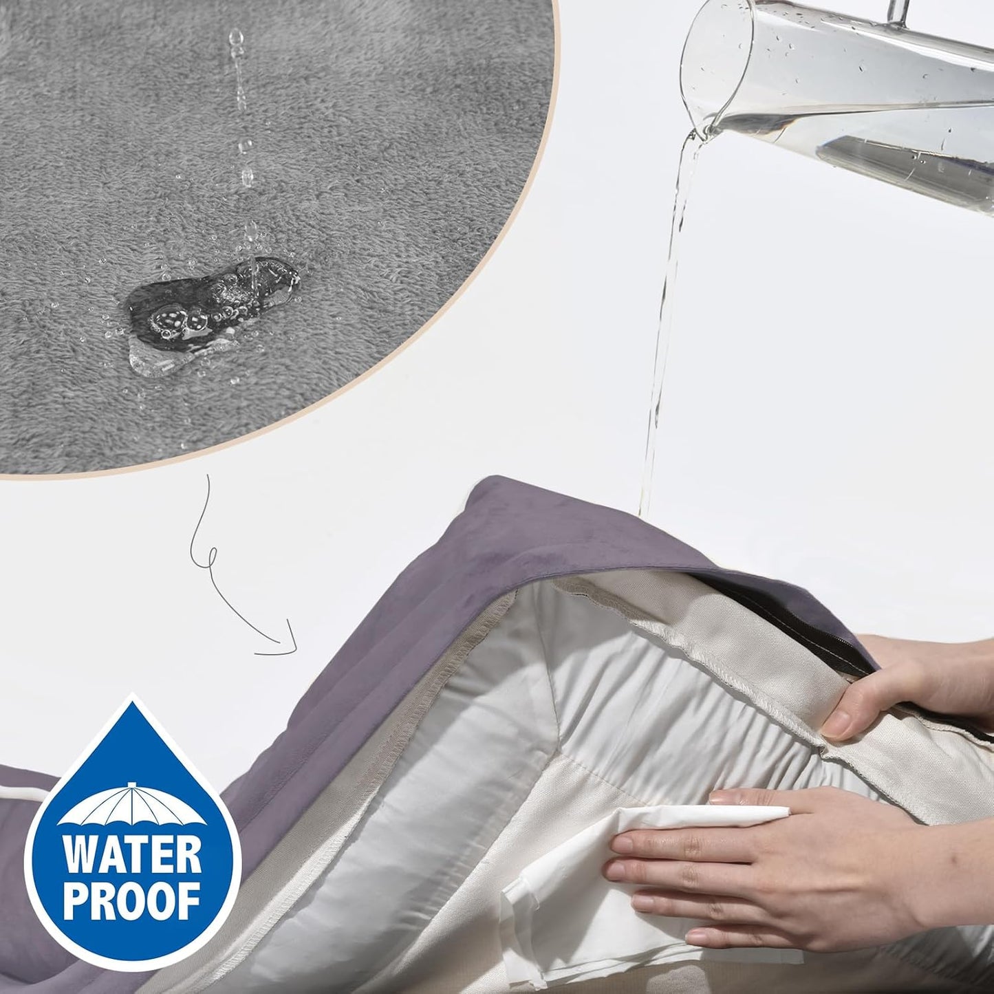 Comfort Expression Small Dog Beds Waterproof Orthopedic Foam Dog Sofa Beds for Small Dogs Comfy Pet Bed with Washable Removable Cover & Non-Slip Bottom(X-Small,Purple)