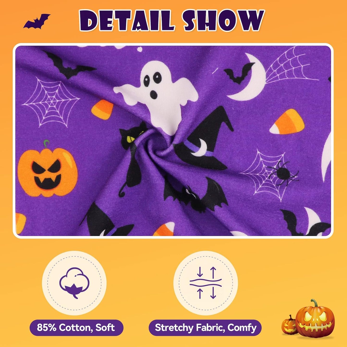 Dog Halloween Pajamas Dog Costumes Pjs Stretchy Funny Pet Costumes Clothes Outfit Pajamas for Large Dogs(XL)