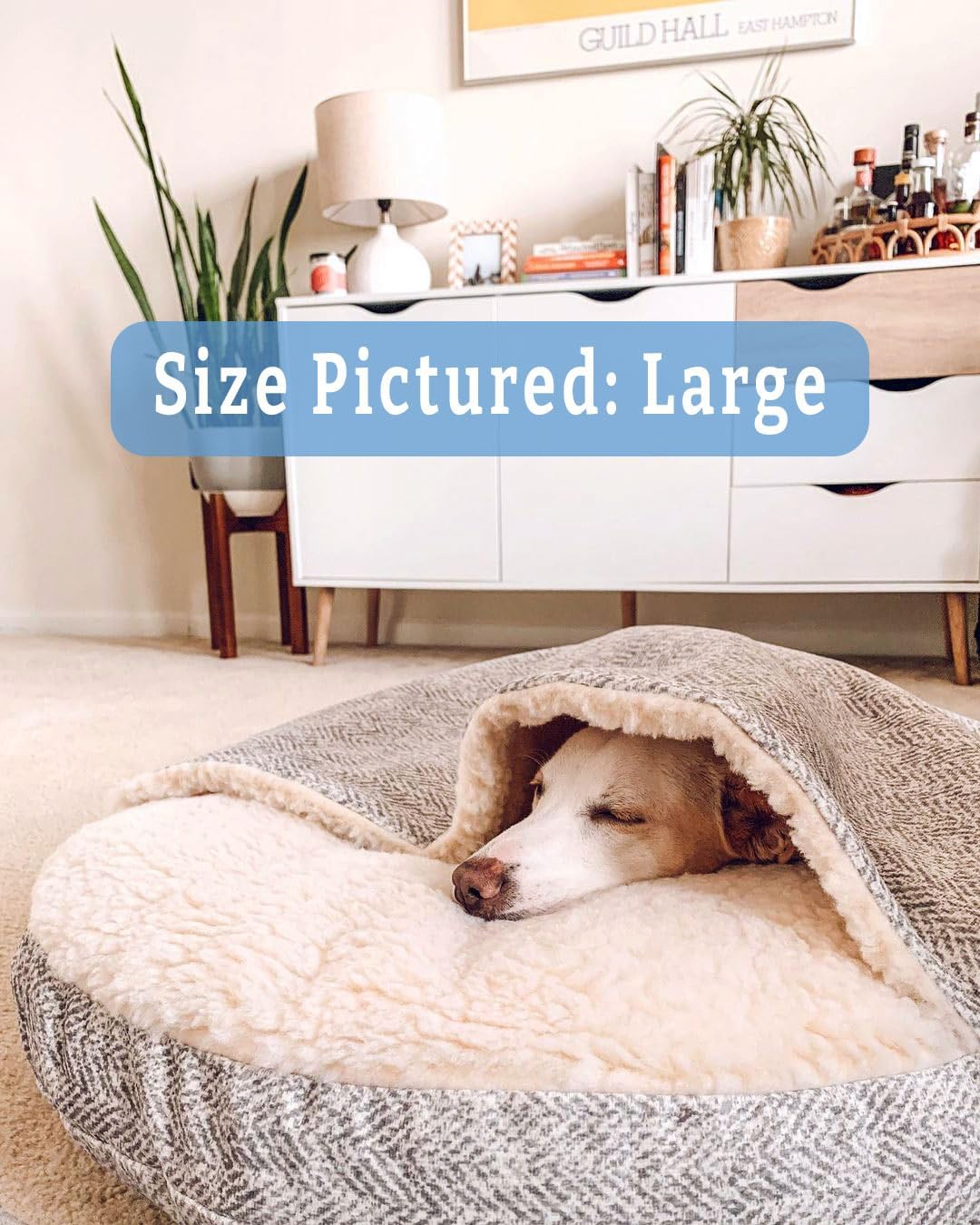 Snoozer Luxury Microsuede Cozy Cave Pet Bed, Show Dog Collection, Large, Palmer Dove