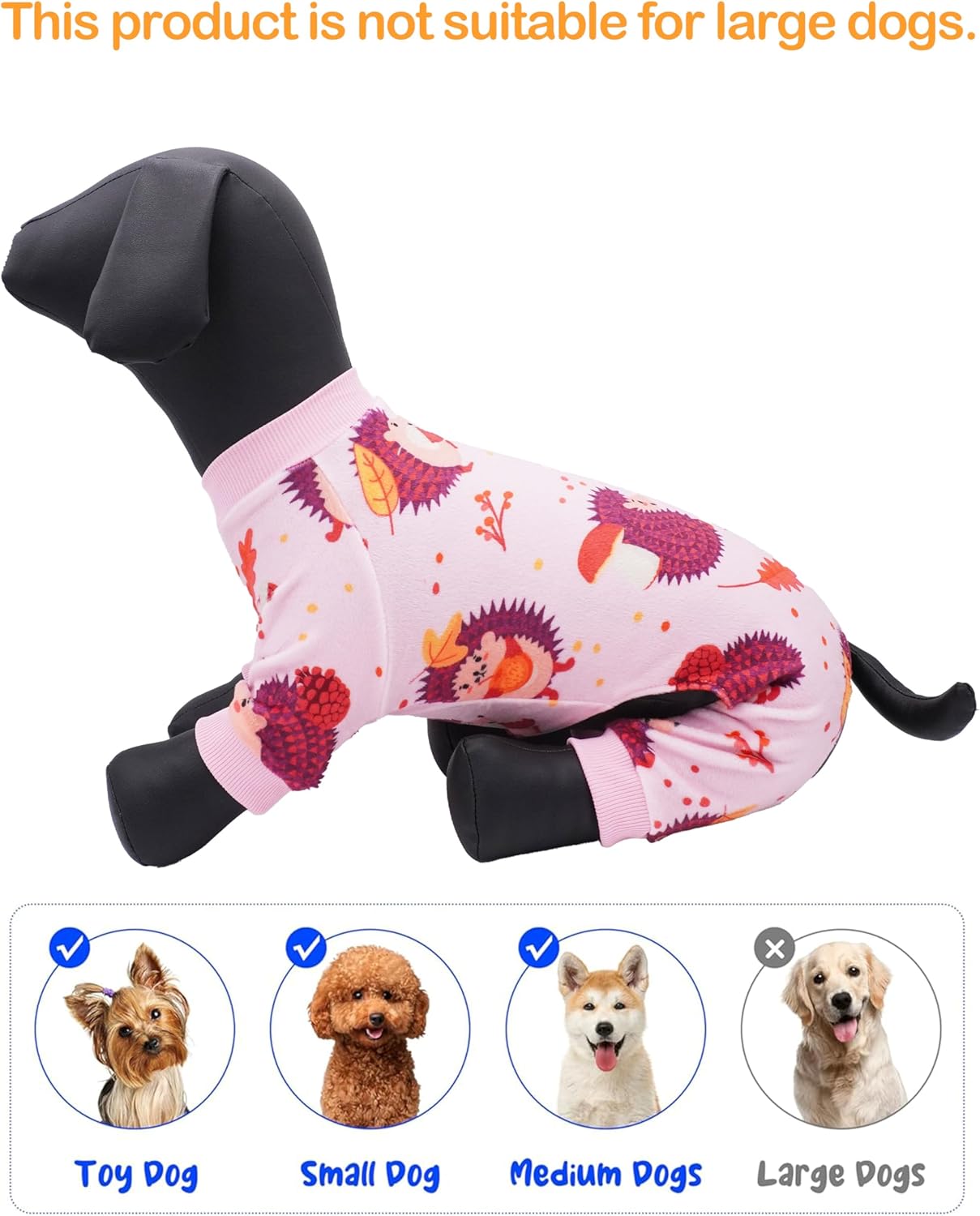 PET SHOW 4 Pack Fall Small Dog Pajamas Thanksgiving Clothes for Medium Dogs Girl Boy Soft Stretchy PJs Autumn Jumpsuit Puppy Onesies Outfits with Sleeve Pets Dachshund Costume XL