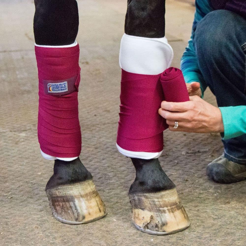 Dura-Tech Standing Wraps for Horses | Color Royal | Optimal Comfort & Support | Ideal for Post-Exercise & Trailering | Right Tension Application | Secure Closure